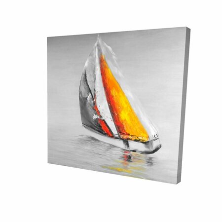 FONDO 32 x 32 in. Two Colors Sailing Boat-Print on Canvas FO2789401